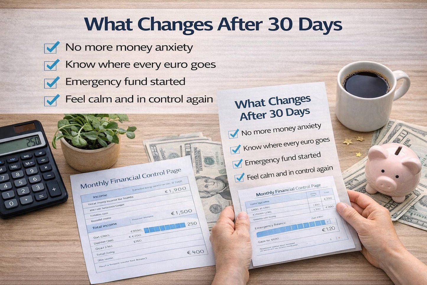 Stop Overspending Planner – Take Control of Your Money in 5 Minutes a Month | Simple Budget System for Beginners (Printable & Digital)