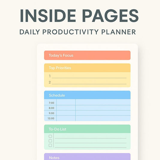 Daily + Weekly Productivity Planners • FULL COLOR Pastel • Printable Planner • Schedule, Priorities, To-Do, Notes • GoodNotes PDF