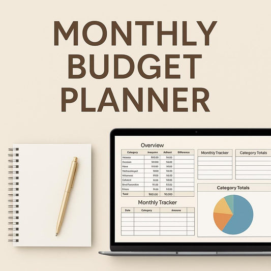 Monthly Budget Planner | Excel Budget Template | Expense Tracker | Financial Organizer | Printable Budget Sheet | Digital Download