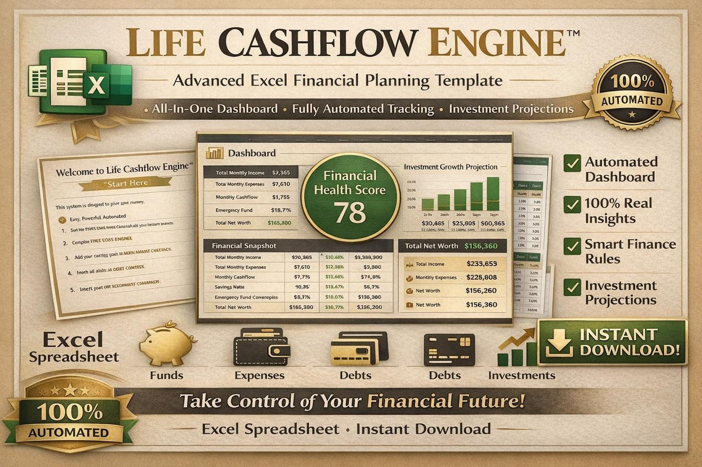 LIFE CASHFLOW ENGINE™ – Advanced Excel Financial Planning System