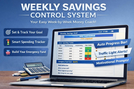 Emergency Fund Builder – Build Your Safety Net in 90 Days | Weekly Savings Control System (Printable & Editable)