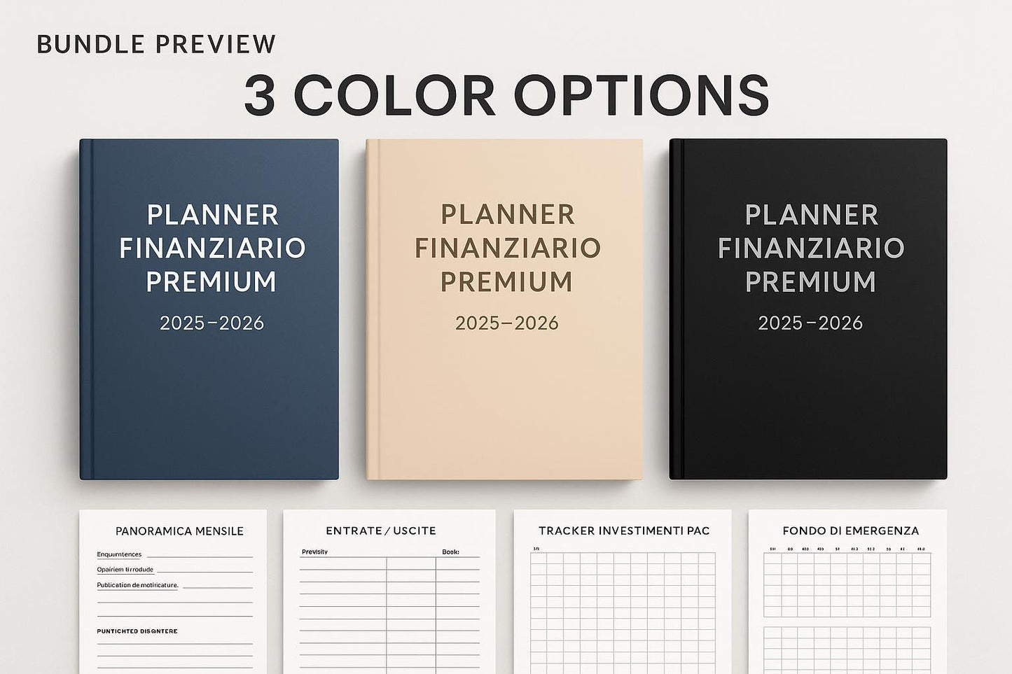 Financial Planner 2025–2026 • Budget Template • Monthly Income & Expenses • Savings Tracker • PAC Investment Tracker • Emergency Fund •