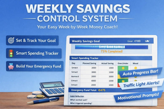 Emergency Fund Builder – Build Your Safety Net in 90 Days | Weekly Savings Control System (Printable & Editable)