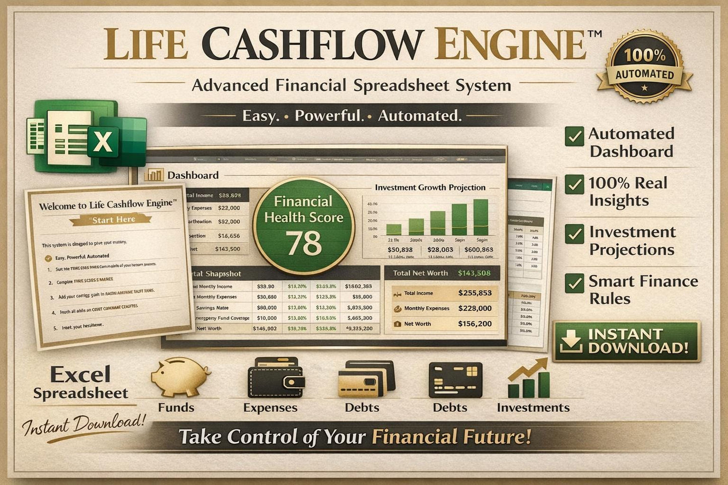 LIFE CASHFLOW ENGINE™ – Advanced Excel Financial Planning System
