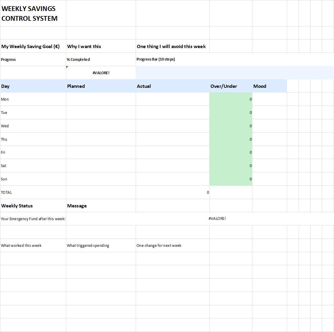 Emergency Fund Builder – Build Your Safety Net in 90 Days | Weekly Savings Control System (Printable & Editable)