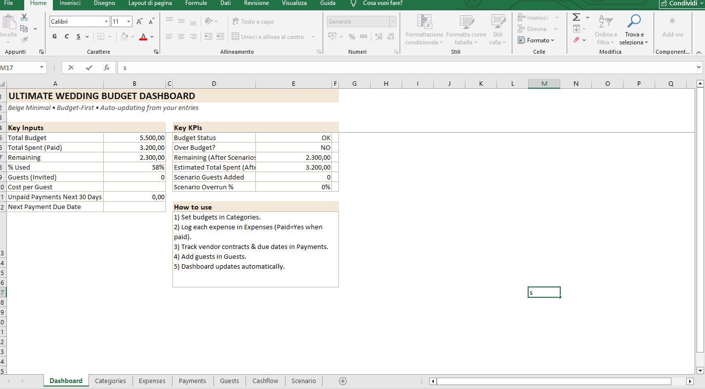 Ultimate Wedding Budget Planner (Excel) – Beige Minimal PRO System